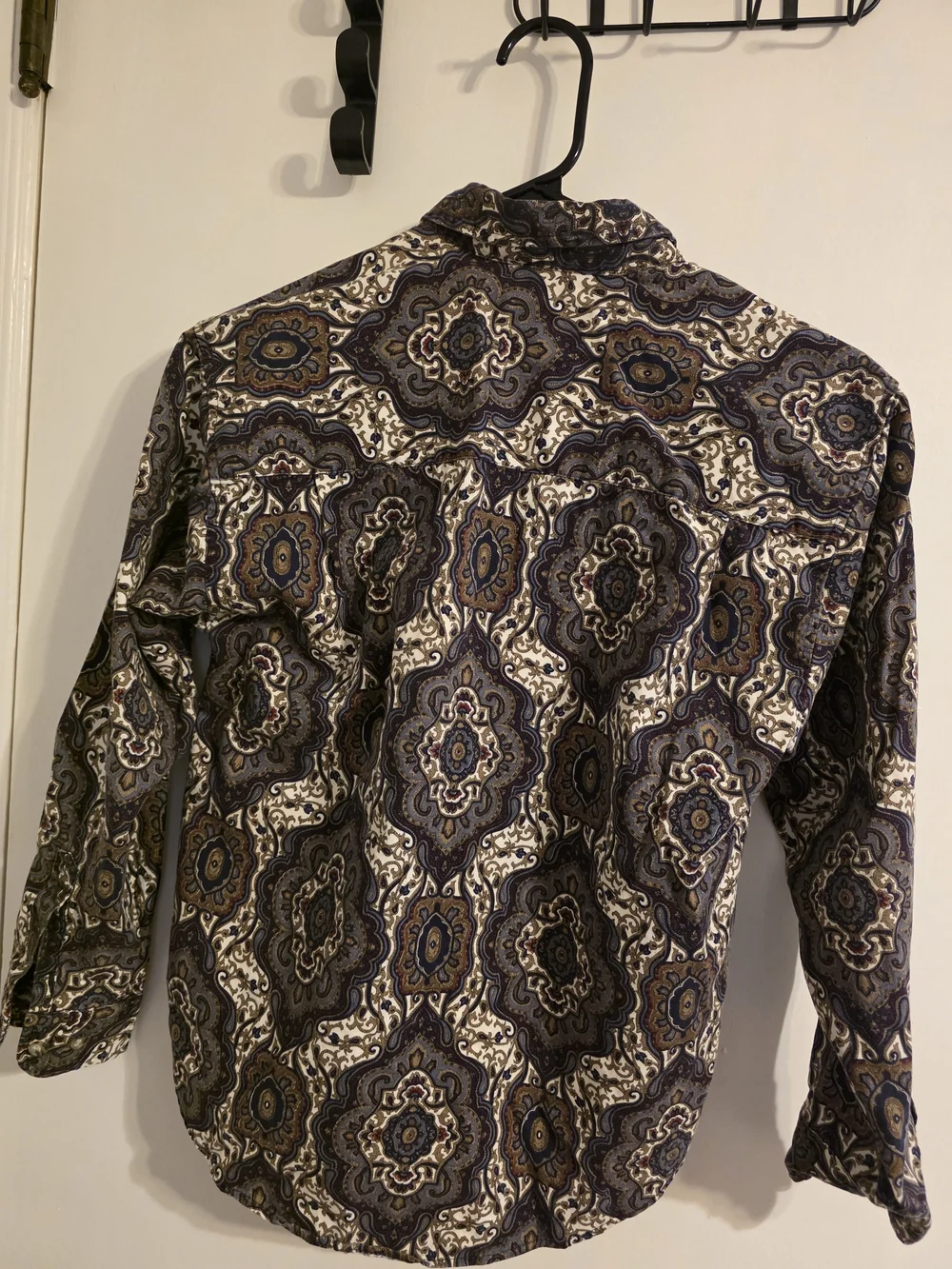 Vintage Architect Boys Button Front Shirt Medallion Paisley Print 100% Cotton M
